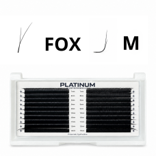 Rzęsy kępki do przedłużania FOX Czarne Skręt M 0.07 7-13 mm PLATINUM