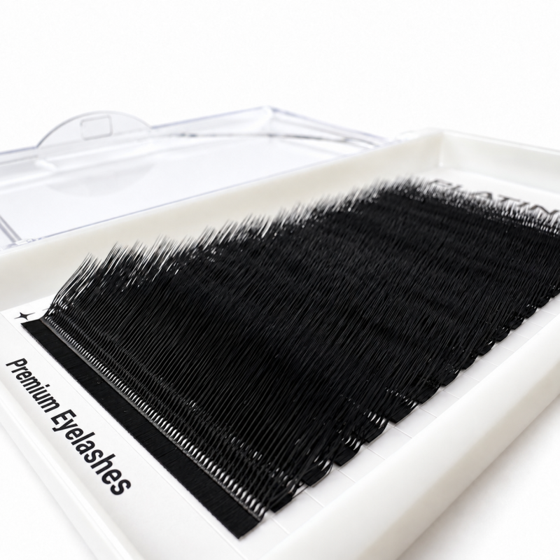 Fertige Wimpernbüschel 2D Schwarz U-Shape Curl L 0.07 7–13 mm PLATINUM