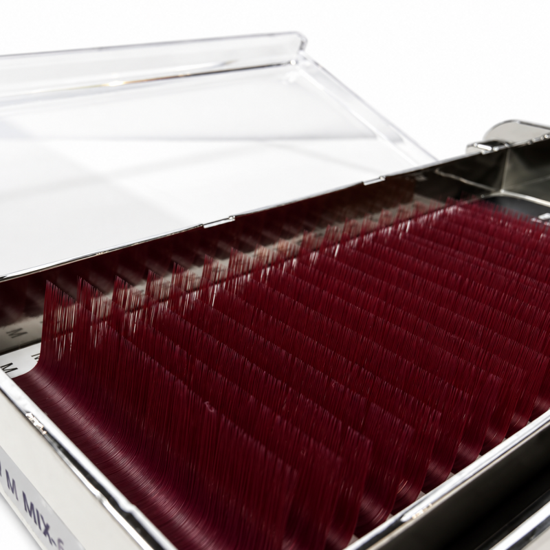 Ресницы для Наращивания Burgundy PLATINUM 20 Линий Изгиб M 0.07 6-14мм NEW