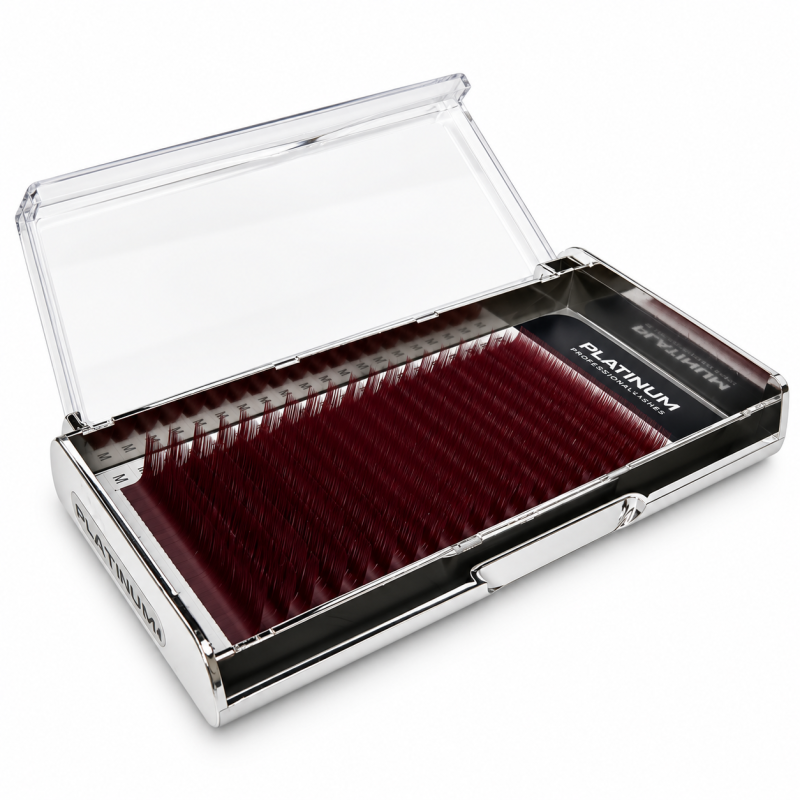 Ресницы для Наращивания Burgundy PLATINUM 20 Линий Изгиб M 0.07 6-14мм NEW