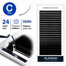 Wimpernverlängerung Schwarz PLATINUM 24 Linien Schwung C 0.07 8mm NEW