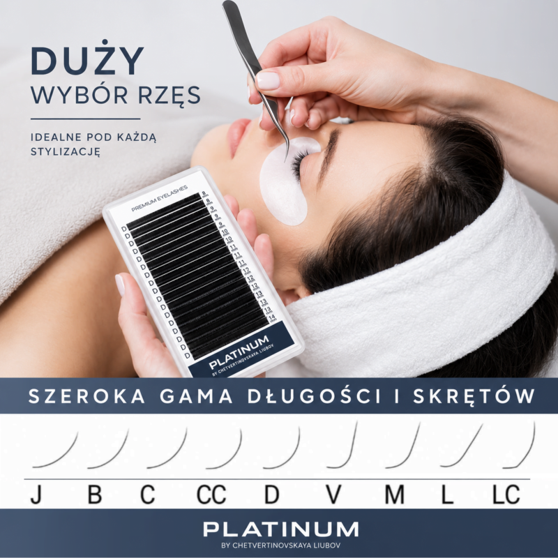 Wimpernverlängerung Braune PLATINUM 24 Linien Schwung C 0.07 9mm NEW