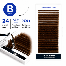 Wimpernverlängerung Braune PLATINUM 24 Linien Schwung B 0.07 4-7mm NEW