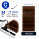 Wimpernverlängerung Braune PLATINUM 24 Linien Schwung C 0.07 9mm NEW