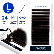 Wimpernverlängerung Dark Choco PLATINUM 24 Linien Schwung L 0.07 6-13mm NEW