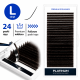 Wimpernverlängerung Dark Choco PLATINUM 24 Linien Schwung L 0.07 8-14mm NEW