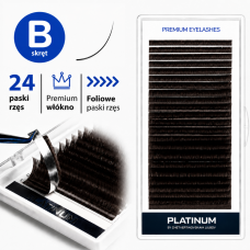 Wimpernverlängerung Dark Choco PLATINUM 24 Linien Schwung B 0.07 4-7mm NEW