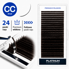Wimpernverlängerung Dark Choco PLATINUM 24 Linien Schwung CC 0.07 7mm NEW