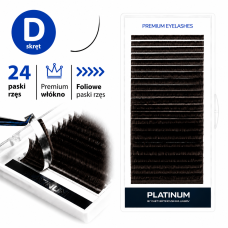 Wimpernverlängerung Dark Choco PLATINUM 24 Linien Schwung D 0.10 8-14mm NEW