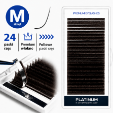 Wimpernverlängerung Dark Choco PLATINUM 24 Linien Schwung M 0.07 7mm NEW