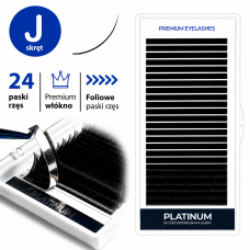 Wimpernverlängerung Schwarz PLATINUM 24 Linien Schwung J 0.10 7mm NEW