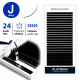 Wimpernverlängerung Schwarz PLATINUM 24 Linien Schwung J 0.07 9mm NEW