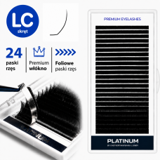 Wimpernverlängerung Schwarz PLATINUM 24 Linien Schwung LC 0.10 7mm NEW