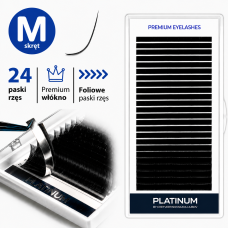 Wimpernverlängerung Schwarz PLATINUM 24 Linien Schwung M 0.07 8mm NEW