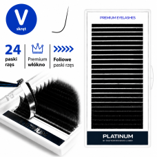 Wimpernverlängerung Schwarz PLATINUM 24 Linien Schwung V 0.07 7mm NEW