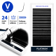 Wimpernverlängerung Schwarz PLATINUM 24 Linien Schwung V 0.10 7mm NEW