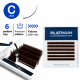 Eyelash Extensions Dark Choco PLATINUM 6 lines Сurl C 0.07 5mm NEW small