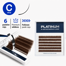 Wimpernverlängerung Braune PLATINUM 6 Linien Schwung C 0.07 5mm NEW small