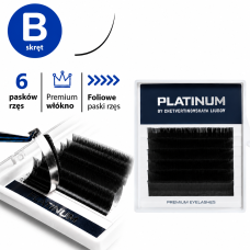 Wimpernverlängerung Schwarz PLATINUM 6 Linien Schwung B 0.10 5mm NEW small