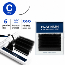 Wimpernverlängerung Schwarz PLATINUM 6 Linien Schwung C 0.10 6mm NEW small