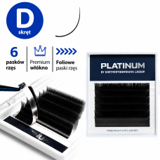 Ресницы для Наращивания Черные PLATINUM 6 Линий Изгиб D 0.07 16мм NEW small