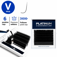Wimpernverlängerung Schwarz PLATINUM 6 Linien Schwung V 0.07 15mm NEW small