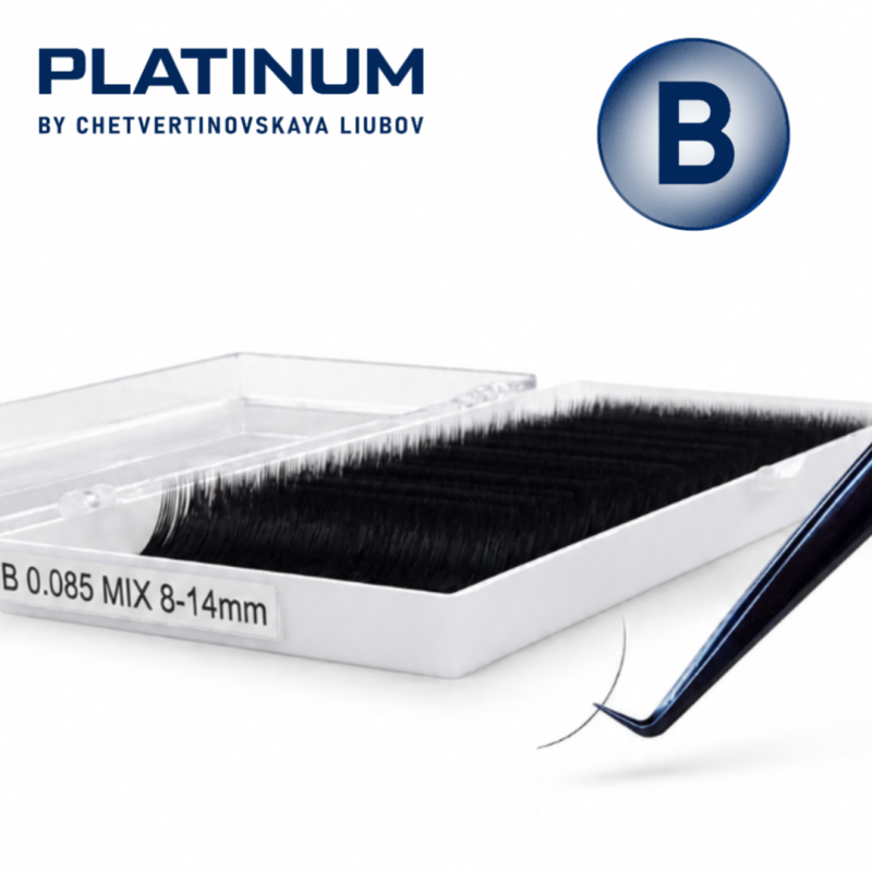 Eyelash Extensions Black PLATINUM 24 lines Сurl B 0.10 10mm NEW