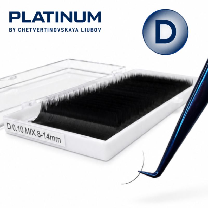 Eyelash Extensions Black PLATINUM 24 lines Сurl D 0.085 9mm NEW