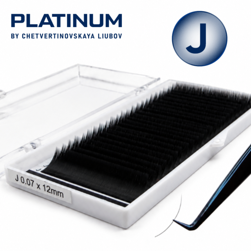Eyelash Extensions Black PLATINUM 24 lines Сurl J 0.10 9mm NEW