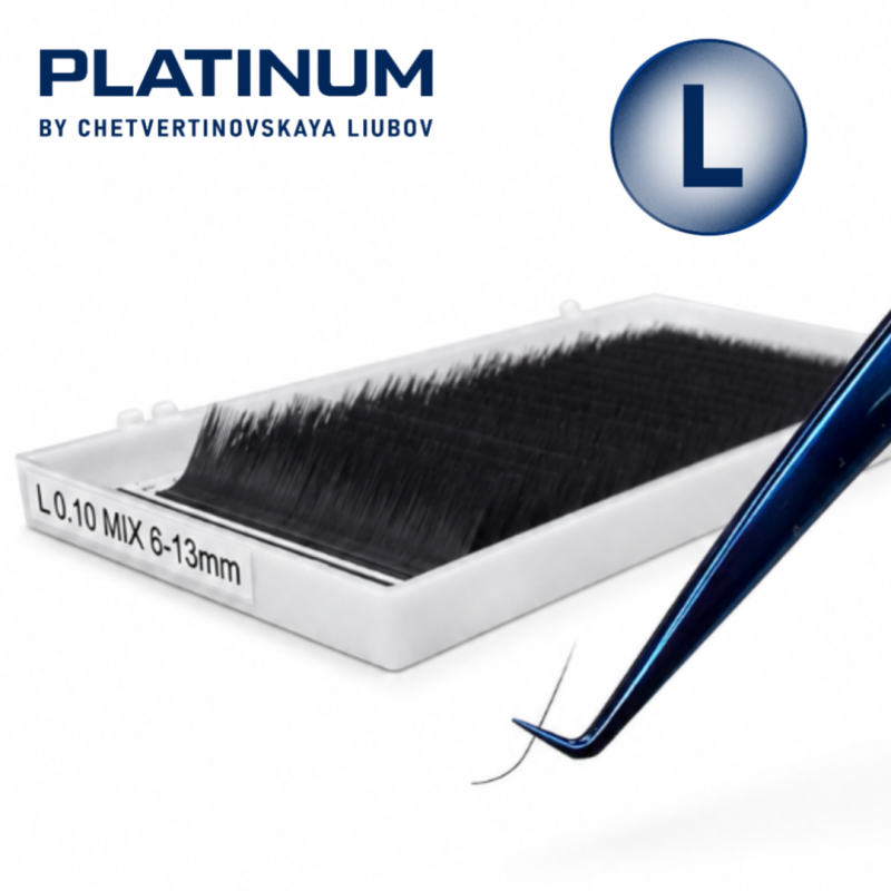 Eyelash Extensions Black PLATINUM 24 lines Сurl L 0.07 10mm NEW