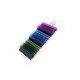 Eyelash Extensions Color Ombre MIX (Purple/Blue/Green) PLATINUM Curl L 0.10 8–13mm