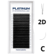Rzęsy kępki do przedłużania 2D Czarne U-Shape Skręt C 0.07 7-13 mm PLATINUM