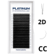 Rzęsy kępki do przedłużania 2D Czarne U-Shape Skręt CС 0.07 7-13 mm PLATINUM