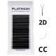 Rzęsy kępki do przedłużania 2D Czarne YY-Double Skręt CC 0.07 6-13 mm PLATINUM