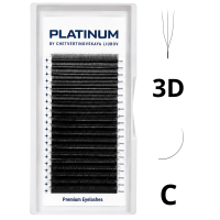 Fertige Wimpernbüschel 3D Schwarz U-Shape Curl C 0.07 7–13 mm PLATINUM