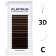 Готовые пучки для наращивания 3D Темно-коричневые W-Shape Изгиб C 0.07 6–13 мм PLATINUM
