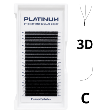 Rzęsy kępki do przedłużania 3D Czarne W-Shape Skręt C 0.07 6-13 mm PLATINUM
