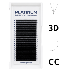 Fertige Wimpernbüschel 3D Schwarz W-Shape Curl CС 0.07 6–13 mm PLATINUM