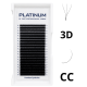 Rzęsy kępki do przedłużania 3D Czarne W-Shape Skręt CС 0.07 6-13 mm PLATINUM