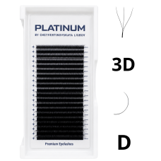 Fertige Wimpernbüschel 3D Schwarz W-Shape Curl D 0.07 6–13 mm PLATINUM