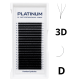 Rzęsy kępki do przedłużania 3D Czarne W-Shape Skręt D 0.07 6-13 mm PLATINUM