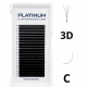 Ready Fan Eyelash Clusters 3D Black W-Shape Curl C 0.07 8 mm PLATINUM