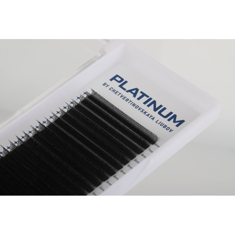 Rzęsy kępki do przedłużania 4D Czarne W-Shape Skręt C 0.07 6-13 mm PLATINUM