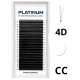 Rzęsy kępki do przedłużania 4D Czarne U-Shape Skręt CС 0.07 7-13 mm PLATINUM