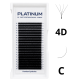 Rzęsy kępki do przedłużania 4D Czarne W-Shape Skręt C 0.07 6-13 mm PLATINUM