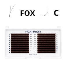 Rzęsy kępki do przedłużania FOX Ciemnobrązowe Skręt C 0.07 8-13 mm PLATINUM