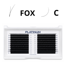 Rzęsy kępki do przedłużania FOX Czarne Skręt C 0.07 8-13 mm PLATINUM