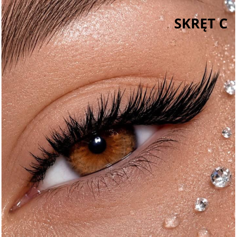 Rzęsy kępki do przedłużania FOX Czarne Skręt C 0.07 8-13 mm PLATINUM