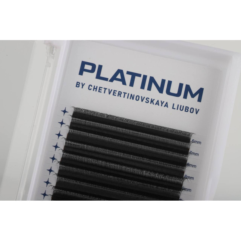 Rzęsy kępki do przedłużania 2D Czarne YY-Double Skręt CC 0.07 6-13 mm PLATINUM
