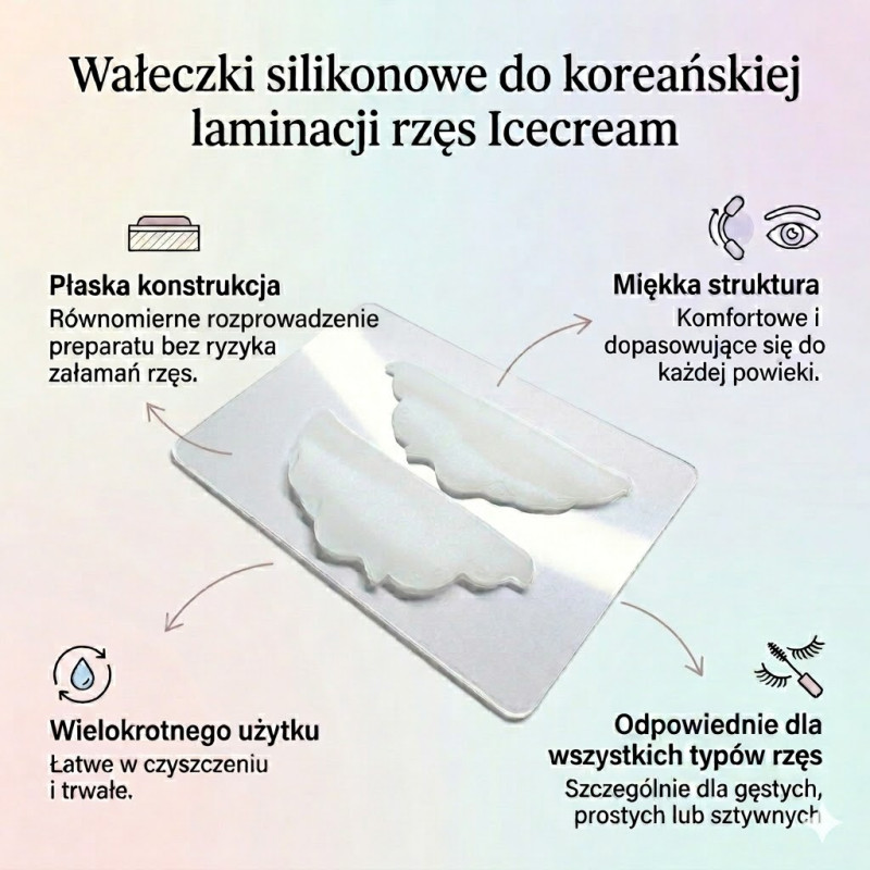 Silicone rods for Korean lash lamination Icecream 1 pair PLATINUM